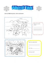 English Worksheet: winter time