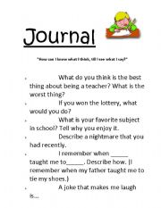 English worksheet: journal topics 