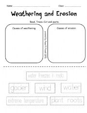 English worksheet: weathering and erosion