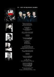 English Worksheet: Listening - U2 - City of Blinding Lights - Filling the gaps.