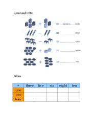 English Worksheet: Count and write numbers