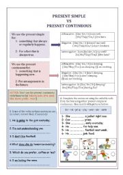 present simple vs present continuous