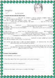 English Worksheet: JONH LENNON