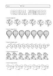 English Worksheet: ORDINAL NUMBERS