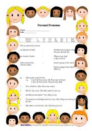 English Worksheet: Personal Pronouns