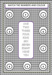 English worksheet: match and colour