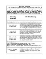 English Worksheet: strategies
