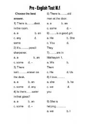 Pre-english test M.1