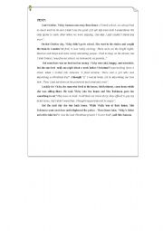 English Worksheet: reading comprehension