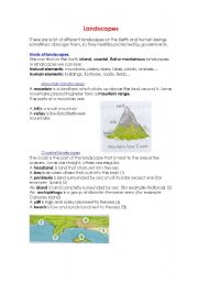 English Worksheet: landscapes