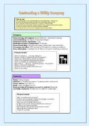 English Worksheet: Contracting a Utility Company Role-Play