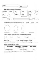 English worksheet: 3rd person description