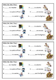 English Worksheet: he / she/they