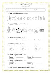 English Worksheet: Alphabet 