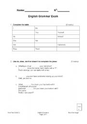 English Worksheet: Grammar Test