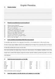 English worksheet: english phonetics