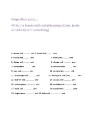 English worksheet: prepositions