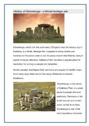 English Worksheet: History of Stonehenge 