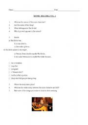 English Worksheet: Movie Activity Kill Bill vol. 1