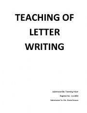 English Worksheet: teaching of Letter writing