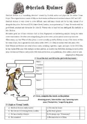 English Worksheet: Sherlock Holmes biography