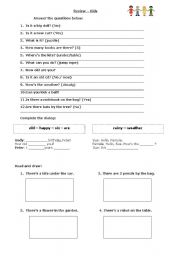 English worksheet: REVIEW EXERCISES KIDS