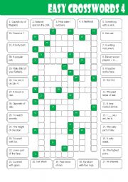 English Worksheet: Easy Crosswords 4