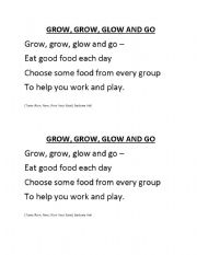 English worksheet: Go Grow Glow