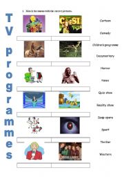 English Worksheet: TV programmes
