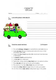 English Worksheet: Language test