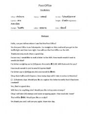 English worksheet: A visit to the Post Office