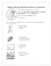 English Worksheet: Dialogues with the Landlord about Rental Problems