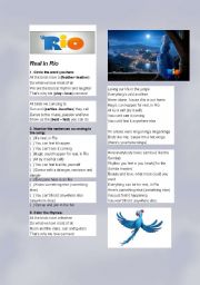 English Worksheet: Rio ( the movie)