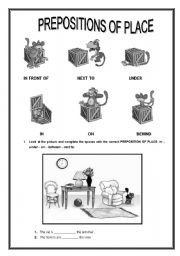 English Worksheet: PREPOSITIONS OF PLACE