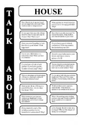 House - 18 conversation cards - upper-intermediate level (editable)