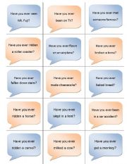 English Worksheet: Have you ever...