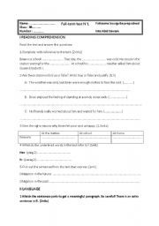 English Worksheet: 9th form test full term test 1
