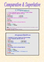 English worksheet: Comparatives and superlatives