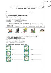 English worksheet: first term third written exam grade 6