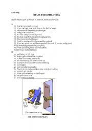 English Worksheet: Rules for employees
