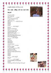 English Worksheet: MY GIRL 