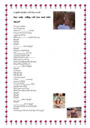 English worksheet: MY GIRL 