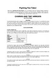 English worksheet: Charms and tiny arrows