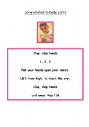 English worksheet: Clap clap hands