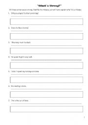 English Worksheet: WHATS WRONG?