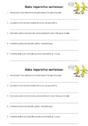 English Worksheet: Imperative sentences (affirmative and negative): regular and imperatives with 