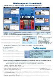 English Worksheet: What can you do this weekend in London ?   **EDITABLE & ANSWERS**