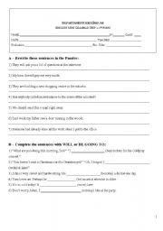 English Worksheet: Grammar test