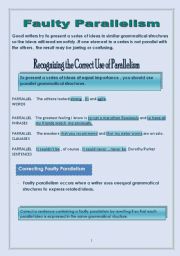 English Worksheet: Faulty Parallelism 