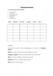 English worksheet: Present simple and adverbs of frequency